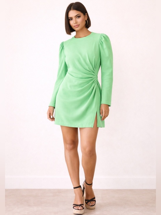 A.L.C. Dresses & Skirts - A.L.C. Mint Green Ruched-Side Long Sleeve Mini Dress